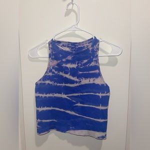 Pink and blue marbled athletic top